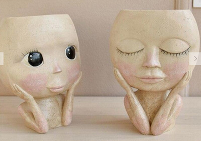 Big Eyes Doll Resin Flowerpot