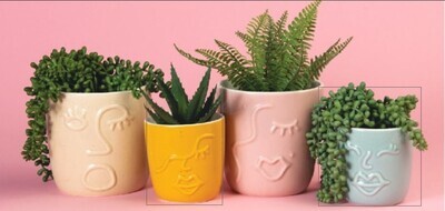 Ceramic Face Small Planter