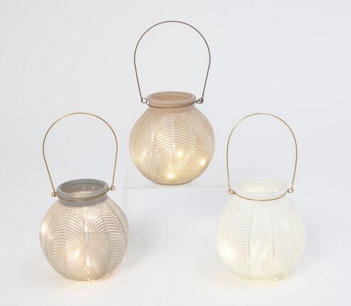 Gerson 5.1&quot;H B/O Lighted Glass Lantern