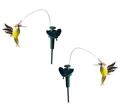 15&quot;H Spinning Solar Hummingbird Stake, Color: Yellow Head