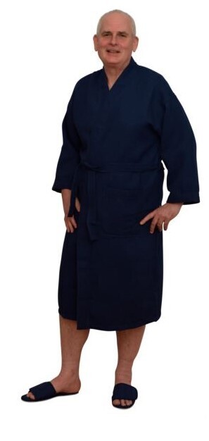 48&quot; Length Waffle Robe Navy