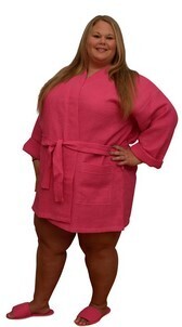 36&quot; Length Waffle Robe Fuchsia