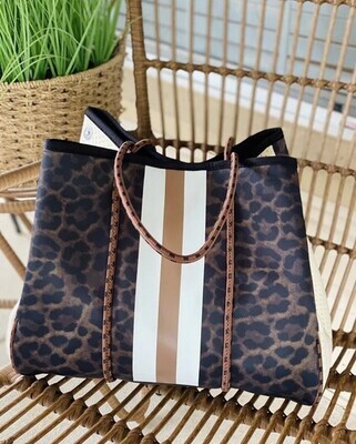 Leopard Cream Neoprene Bag
