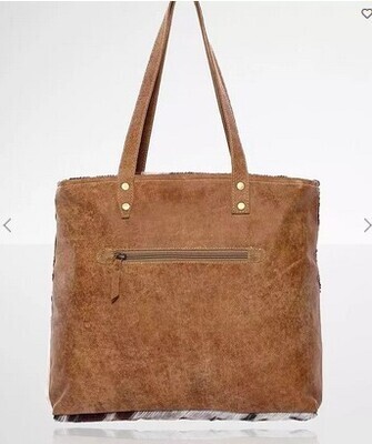 MULTI PATCH COWHIDE TOTE BAG
