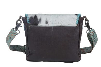 Turquoise Fleurs Leather &amp; Hairon Bag