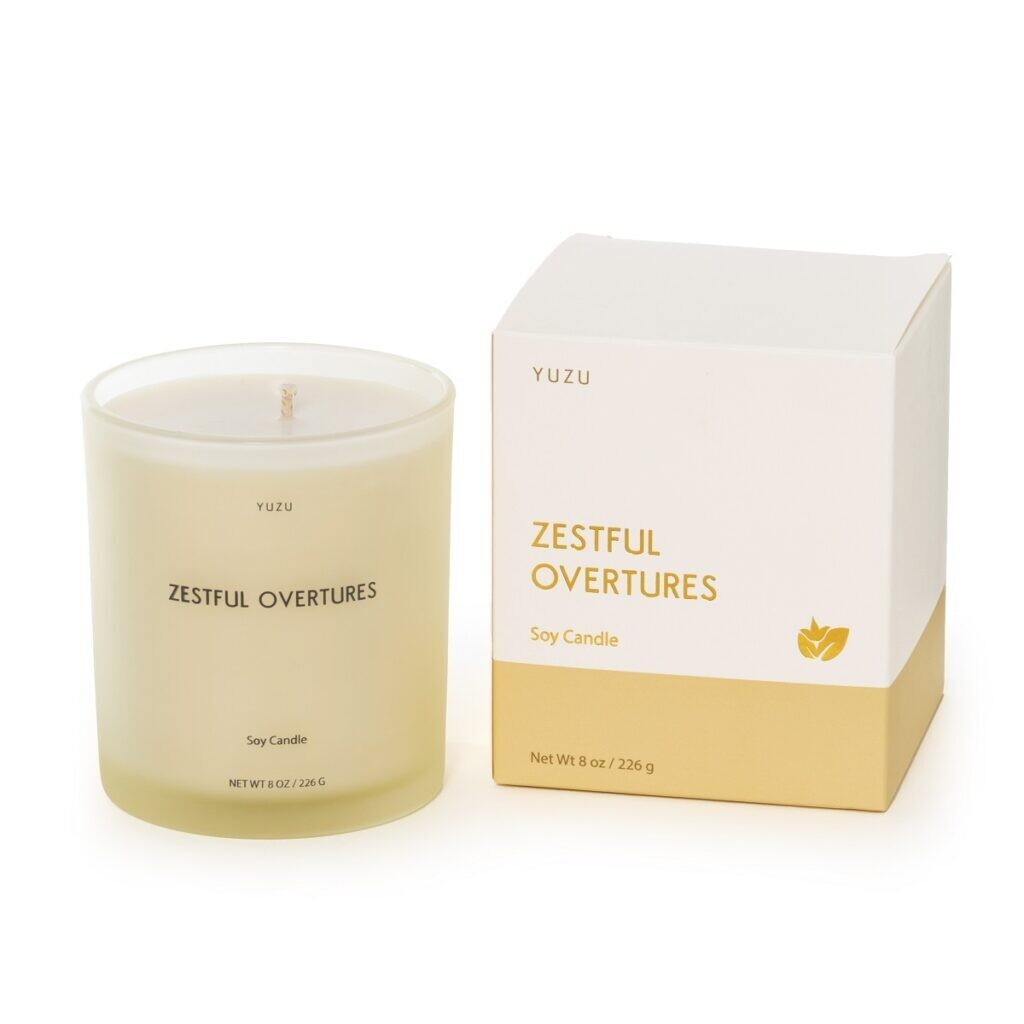 Yuzu 8oz Glass Candle -Zestful Overtures