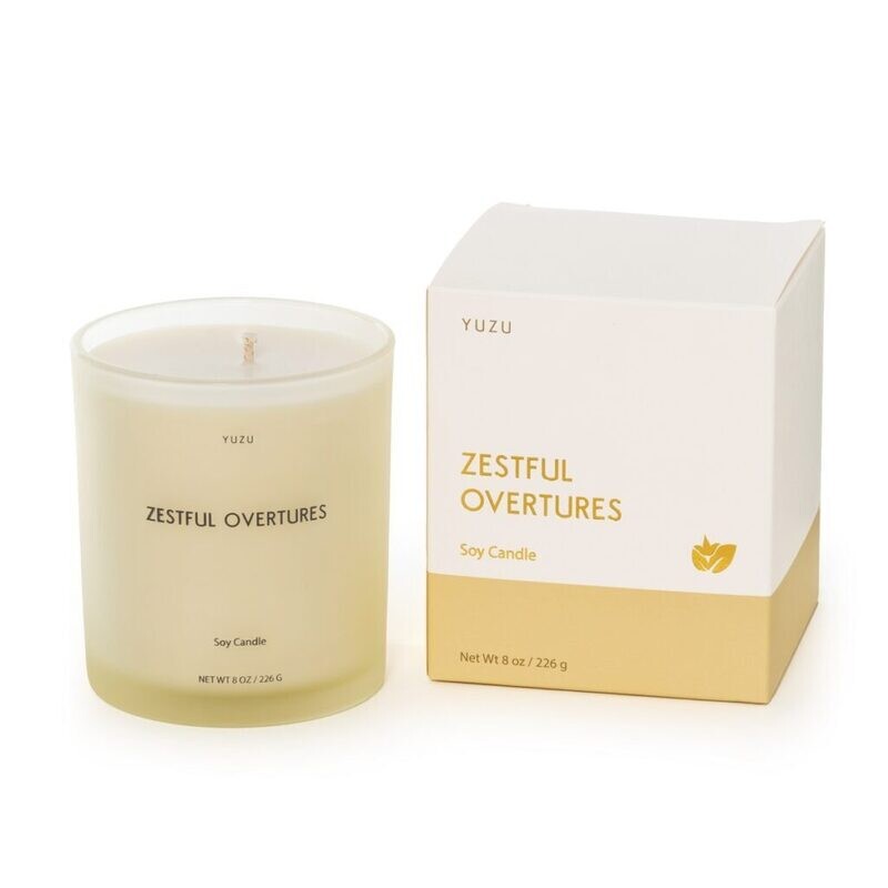 Yuzu 8oz Glass Candle -Zestful Overtures