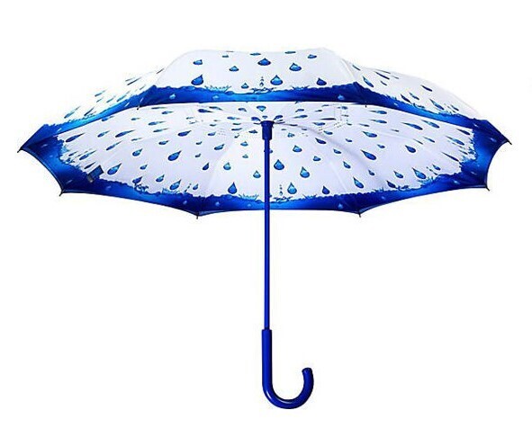 Rainy Season Stick Umbrella Reverse Close