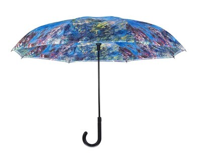 Monet Wisteria Stick Umbrella Reverse Close