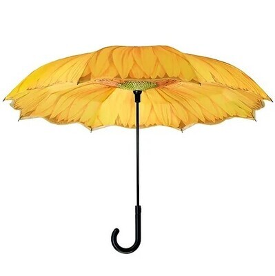 Sunflower Stick Umbrella Reverse Close
