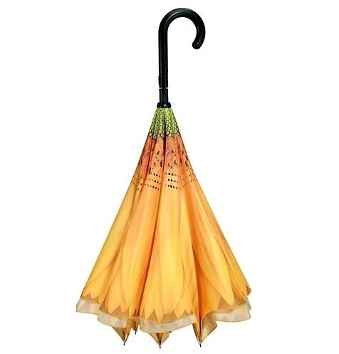 Sunflower Stick Umbrella Reverse Close