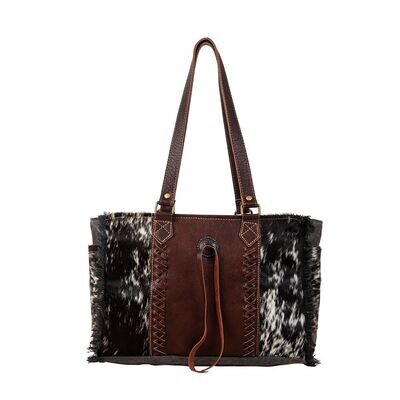 Myra Rosalinda Cross Stitched Canvas &amp; Hairon Bag S-7371