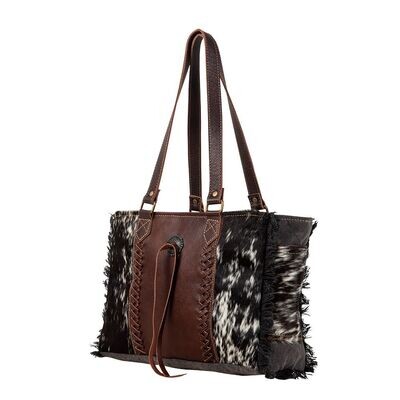 Myra Rosalinda Cross Stitched Canvas &amp; Hairon Bag S-7371