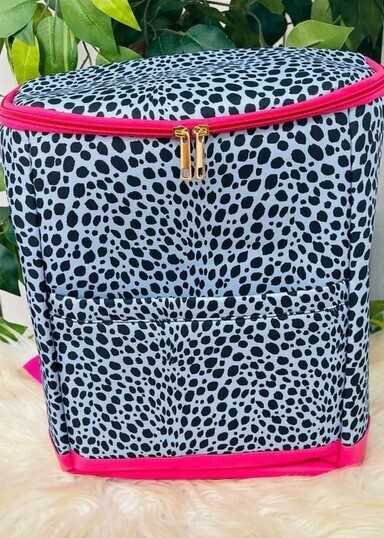 Backpack Cooler, Color: Blue Leopard
