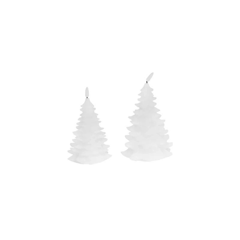 Flickering LED Tree Candle Set of 2 White