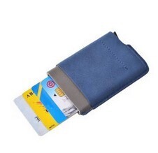 RFID Credit Card Safe &amp; Wallet-Navy