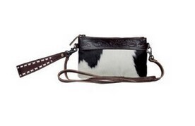 Myra Bag Black, White and Brown Cow Speckled Belt Bag S-3304