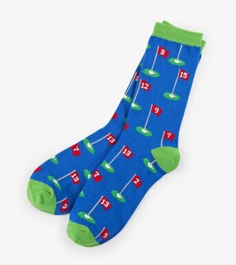 Golf Flags Men&#39;s Crew Socks O/S