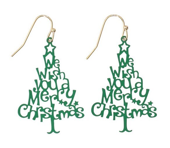 Merry Christmas Trees Earrings