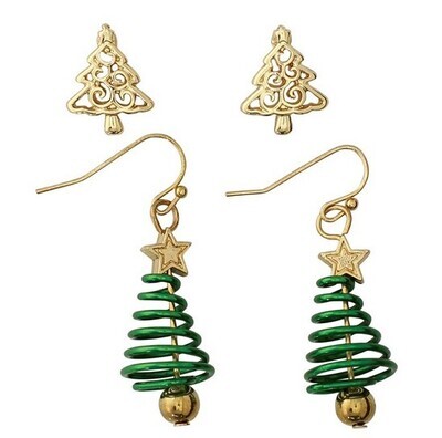 Duo Holiday Trees Earrings