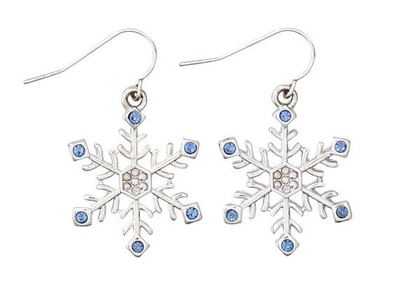 Snowflakes with Crystals Earrings