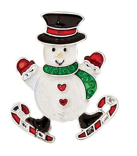 Skating Snowman Pin