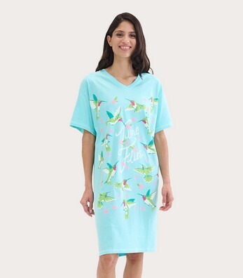 Hummingbirds  Women&#39;s Sleep Shirts - O/S Tibetan Stone