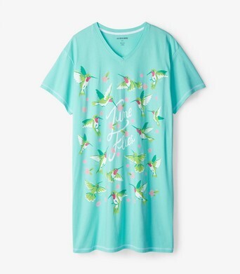 Hummingbirds  Women's Sleep Shirts - O/S Tibetan Stone