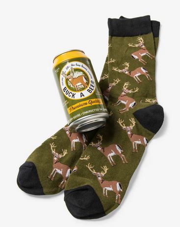 Buck A Beer Men&#39;s Beer Can Sock O/S