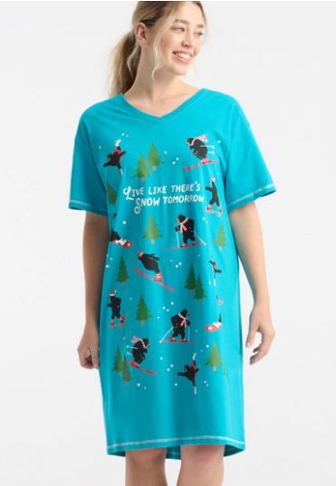 Snow Tomorrow  Women&#39;s Sleep Shirts - O/S Peacock Blue