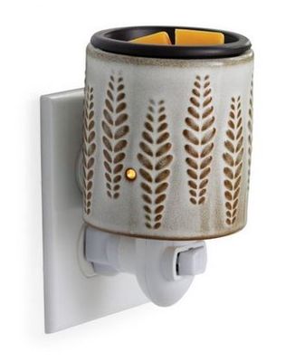 Pluggable Fragrance Warmer Flip Dish Wheat &amp; Ivory