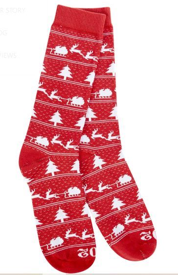 Transit Collection  190207 Sleigh Red Men&#39;s Socks 8.5-12