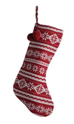 100% Cotton Knitted Stocking Snowflake