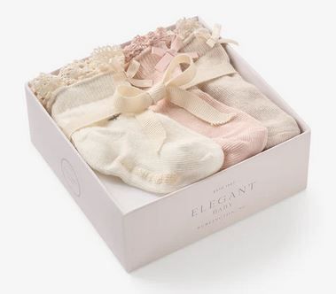 Floral Ankle Non Slip Baby Socks 3pk 0-12mo