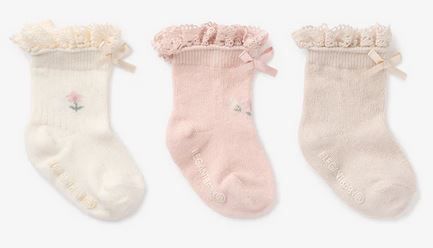 Floral Ankle Non Slip Baby Socks 3pk 0-12mo
