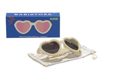 Babiators Polarized Hearts Sweet Cream Rose Gold Mirrored Lens