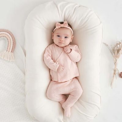 Pink "made with love" Organic Cotton Pointelle 3pc Layette Set