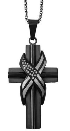 Wrapped Flag Cross Necklace - Hold Fast