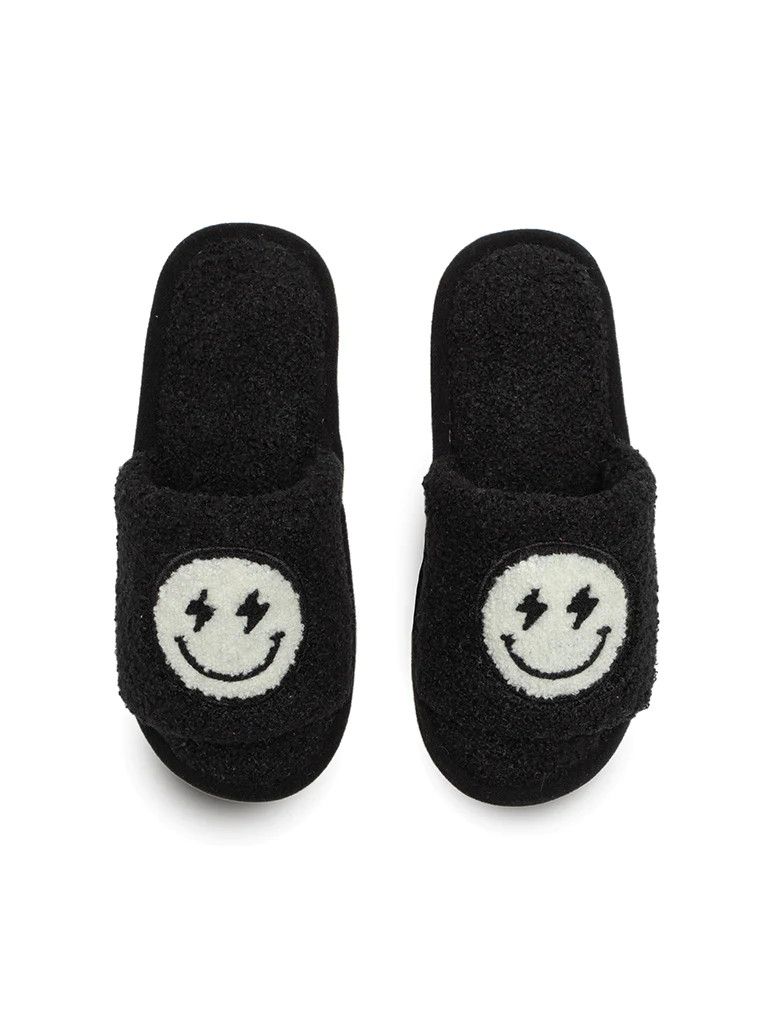 BLACK BOLT HAPPY SLIDES, Size: Small/Med