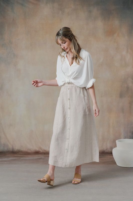 Andrea Linen Skirt