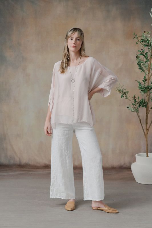 Lenore Linen Wide-Leg Pants