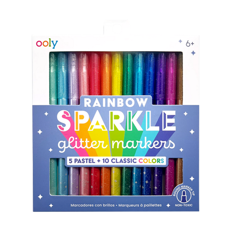 RAINBOW SPARKLE GLITTER MARKERS