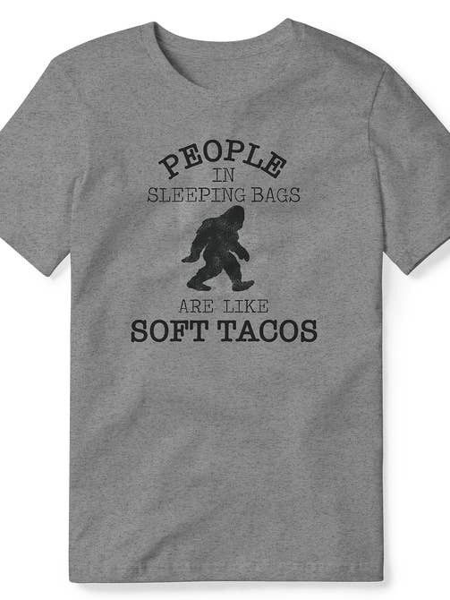 People in Sleeping Bags Sasquatch Men&#39;s Perfect Tri Tee