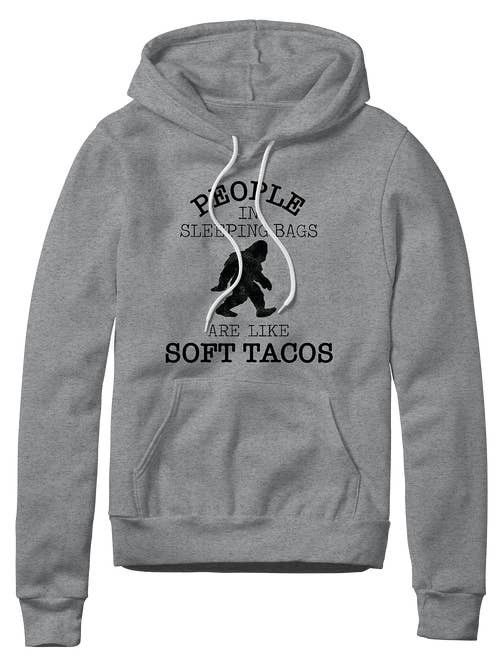 People in Sleeping Bags Sasquatch Pullover Hoodie