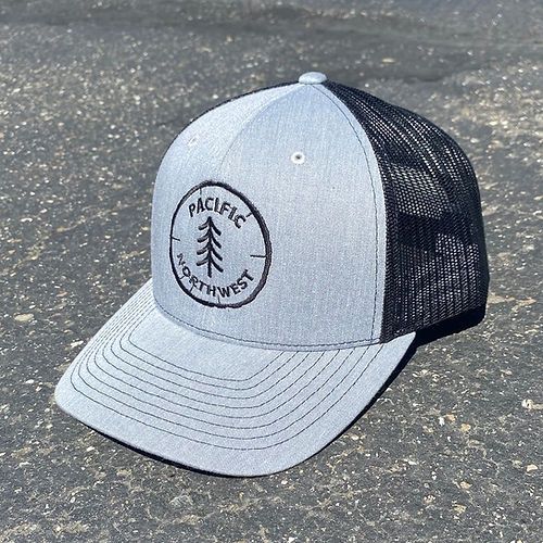 Pacific Northwest Tree Rings Curved Bill Trucker