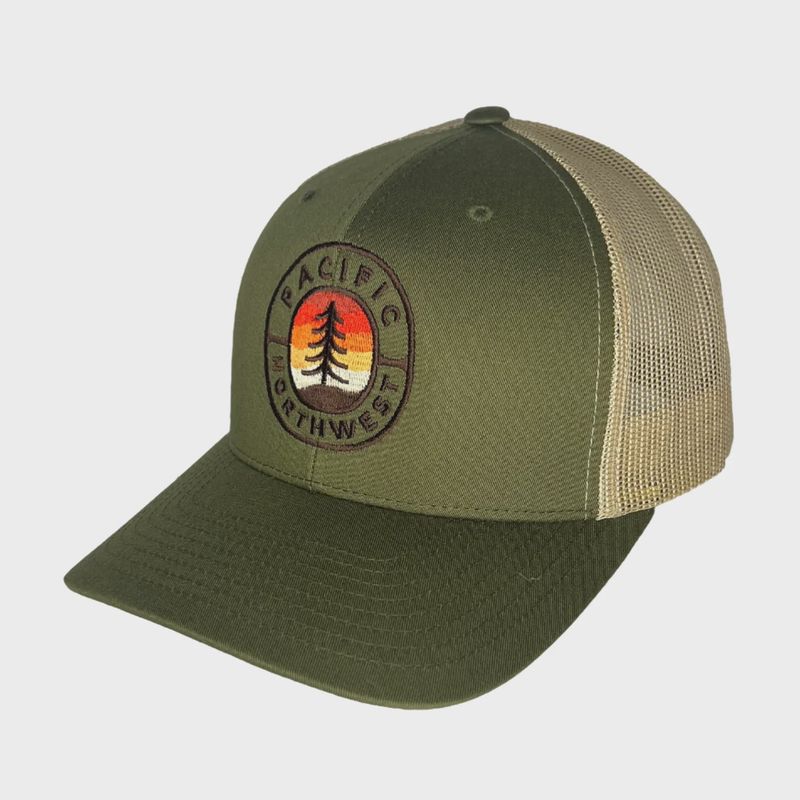 Sunset Tree PNW Curved Bill Trucker