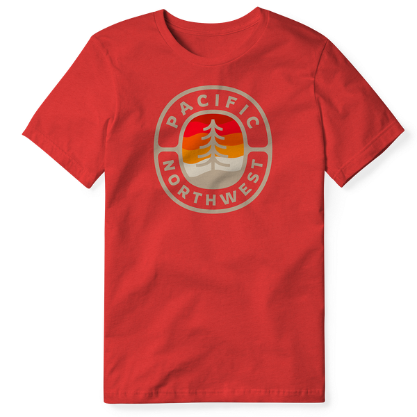 Sunset Tree Men's Tee, Color: Heather Red, Size: X-Small