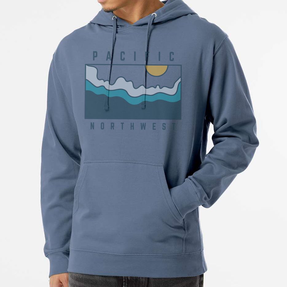 Waves Pullover Soft Fleece Hoodie