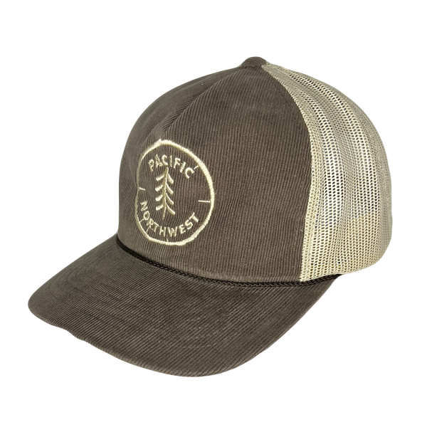 PNW Tree Ring Corduroy Curved Bill Trucker Hat