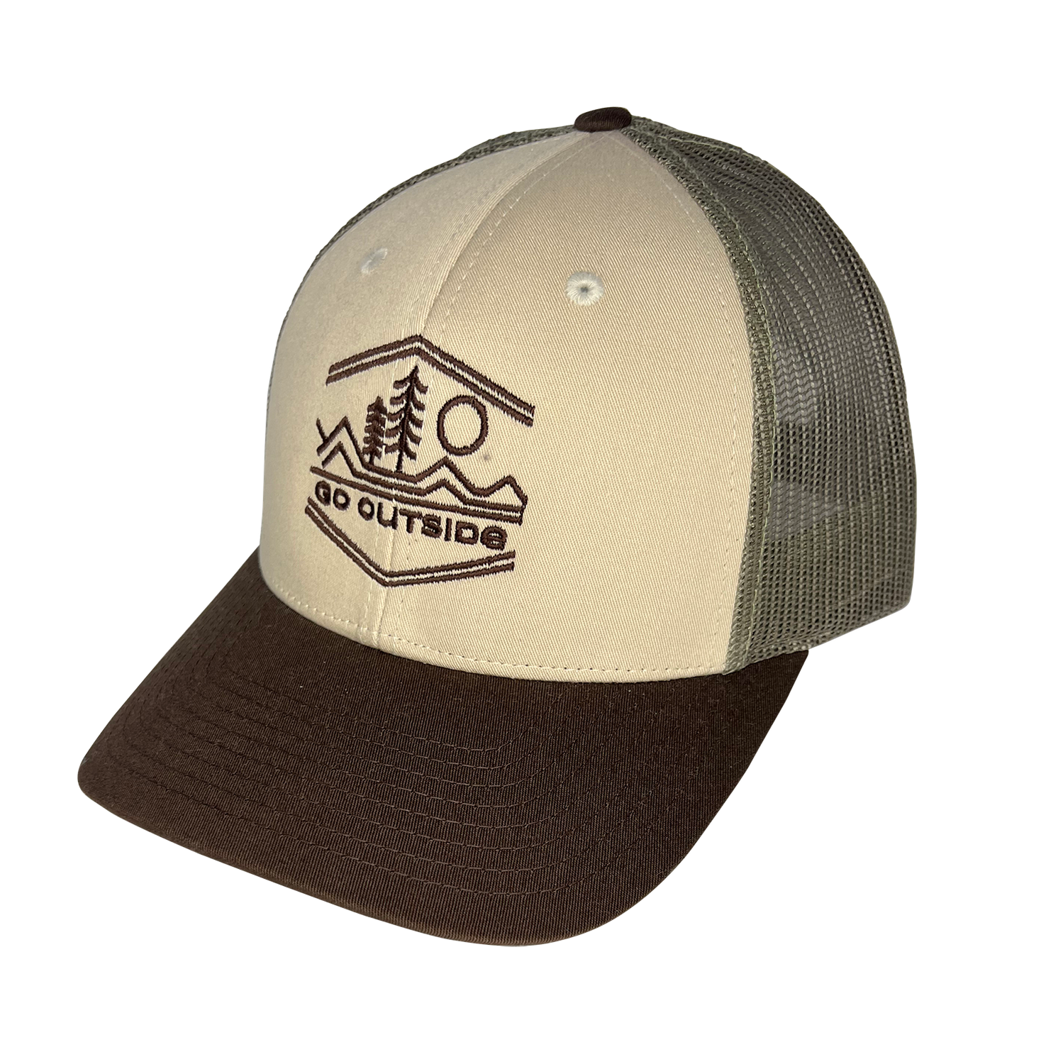 Lines Outside Trucker Cap, Color: Tan